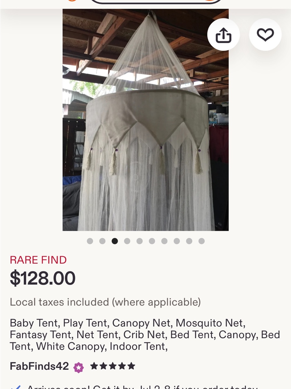 Bed Canopy Mosquito Net with Tassel Trim twin//full bed